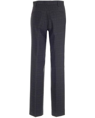 Burberry Dark Charcoal Check Lottie Tailored Trousers - Blue