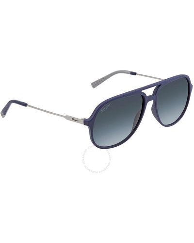 Ferragamo Gradient Navigator Sunglasses Sf999s 414 60 - Blue