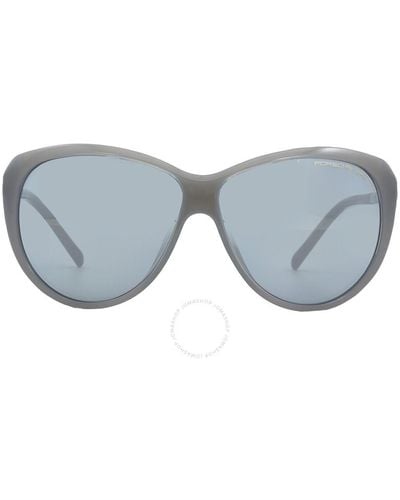 Porsche Design Blue Cat Eye Sunglasses P8602 D 64 - Gray