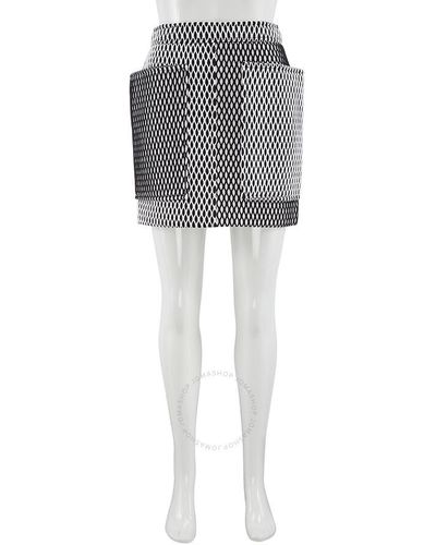 Burberry Mesh And Neoprene Pocket Detail Mini Skirt - Grey