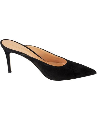 Gianvito Rossi Suede Pointed-toe Mules - Black