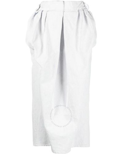 MM6 by Maison Martin Margiela Maison Margiela Denim Gathered Skirt - White