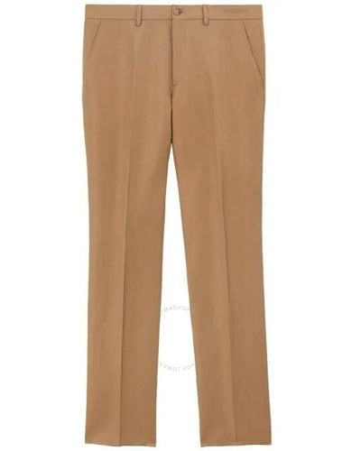 Burberry Wool Linen Tailored Savile Trousers - Brown