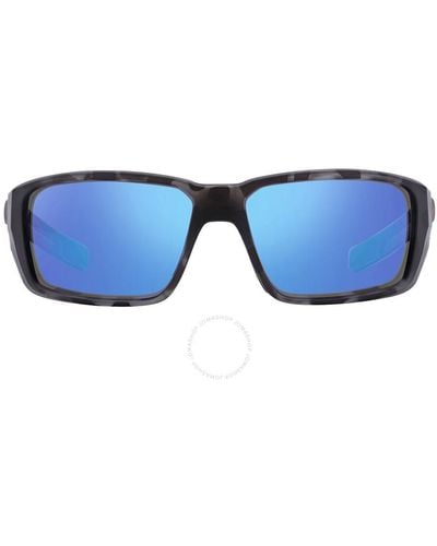 Costa Del Mar Fantail Pro Mirror Rectangular Sunglasses 6s9079 907913 60 - Blue