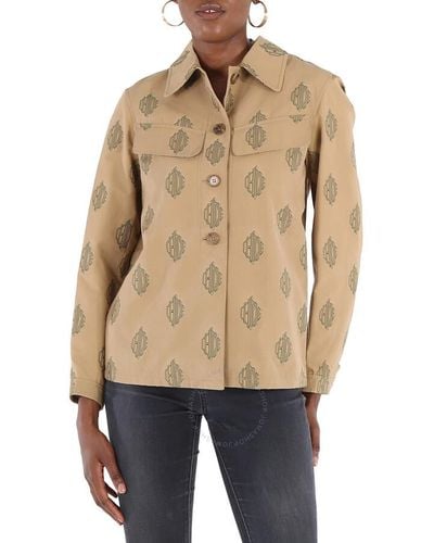 Chloé Embroidered Shirt Jacket - Natural