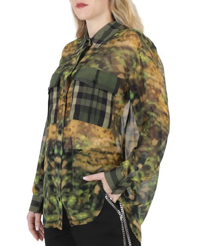 Burberry Ferne Check Camouflage Shirt - Green