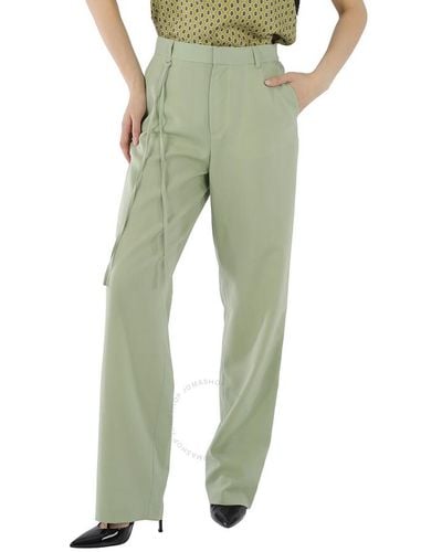 Roseanna Marc Turn Wool-blend High-waist Trousers - Green