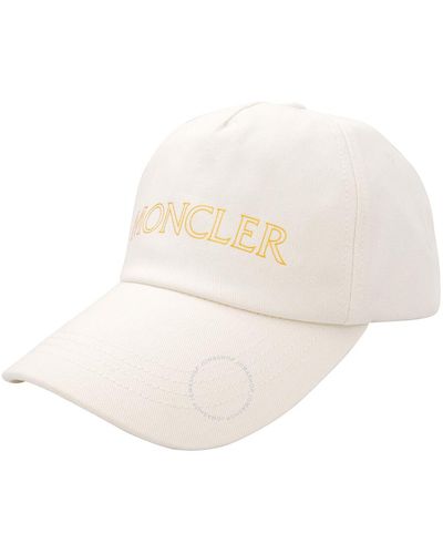 Moncler Natural Laminated Logo Baseball Cap - White