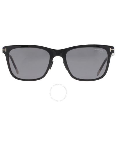 Tom Ford Polarized Smoke Square Sunglasses - Black