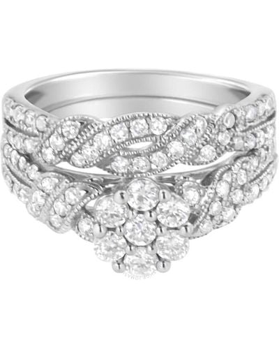 Haus of Brilliance .925 Sterling Silver 1 Cttw Lab-grown Diamond Engagement Ring - Metallic