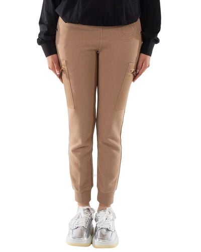 Burberry Camel Caindk Logo Embroidered Jersey Joggers - Natural
