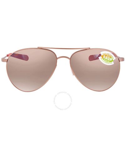Costa Del Mar Piper Copper Silver Mirror Polarized Polycarbonate Sunglasses Pip 184 Oscp 58 - Brown