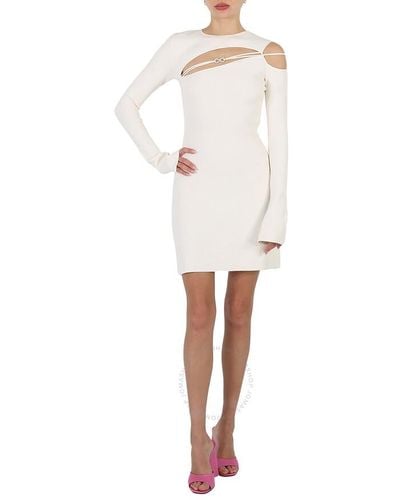 Mach & Mach Ivory Bow-detail Georgia Mini Dress - White