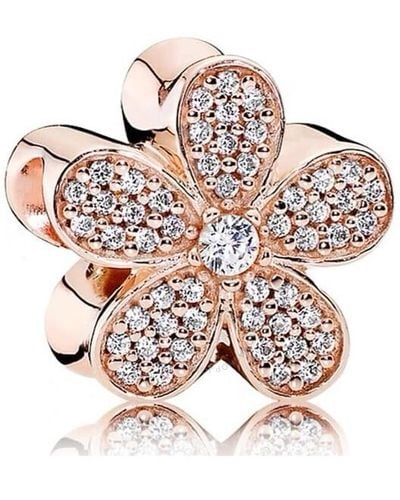 PANDORA 14k Rose Gold-plated Daisy Flower Pave Charm - Multicolor
