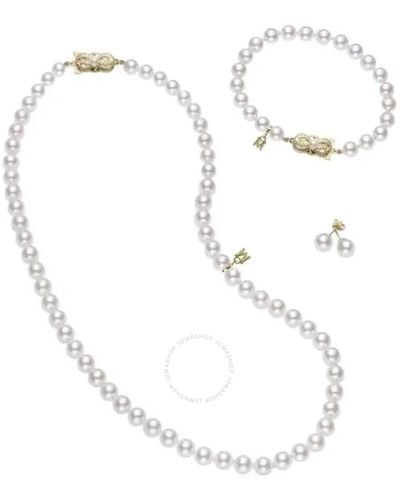 Mikimoto Akoya Cultured Pearl Three-piece Set - White