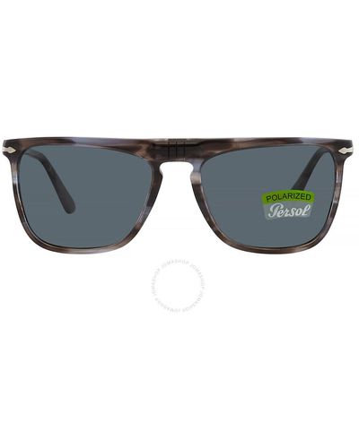 Persol Polarized Dark Browline Sunglasses Po3225s 11553r 56 - Grey