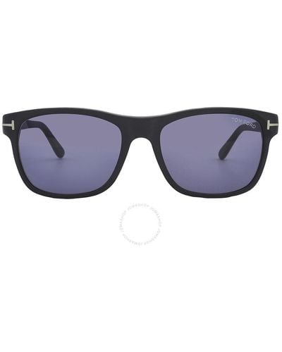 Tom Ford Giulio Blue Rectangular Sunglasses Ft0698 02v 57