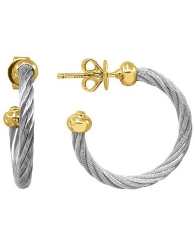 Charriol Celtic Yellow Gold-plated Steel Cable Hoop Earrings - Metallic