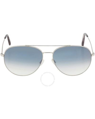 Oliver Peoples Airdale Chrome Sapphire Photochromic Pilot Sunglasses Ov1286s 50363f 61 - Blue