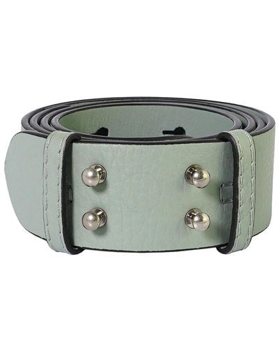 Burberry The Belt Bag Grainy Leather Belt-grey Blue - Green