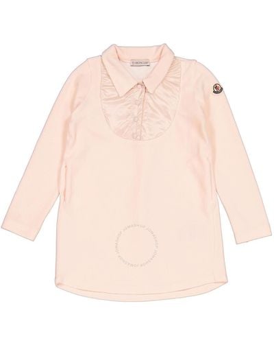 Moncler Girls Pastel Plush Chenille Long-sleeve Dress - Pink