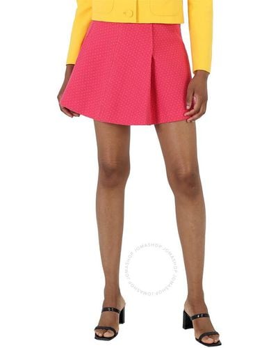 Moschino Fuschia Polka-dot Tweed Mini Skirt - Pink