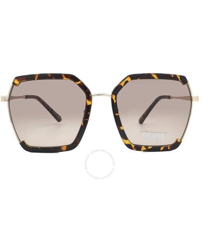 Guess Factory Brown Gradient Butterfly Sunglasses Gf0418 52f 58
