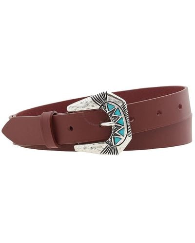 Maison Boinet Fancy Buckle Smooth Leather Belt - Red