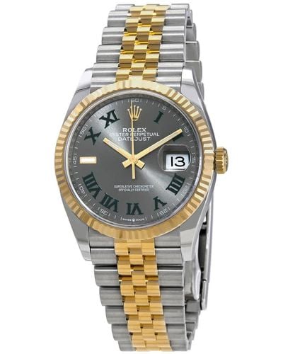 Rolex Datejust 36 Automatic Chronometer Grey Dial Watch - Metallic