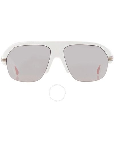Moncler Lodge Smoke Mirror Navigator Sunglasses Ml0267 21c 57 - Grey