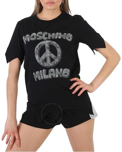 Moschino X The Flintstone Organic Cotton Logo Print T-shirt - Black