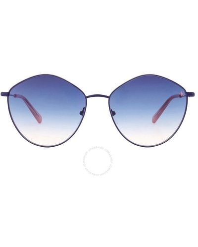 Calvin Klein Blue Gradient Oval Sunglasses Ckj22202s 405 61