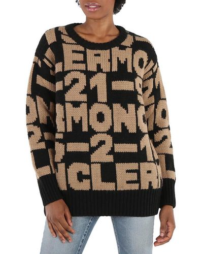 Moncler Embroidered Knit Sweater - Black