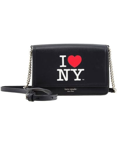 Kate Spade I Love Ny X New York Flap Chain Wallet - Black