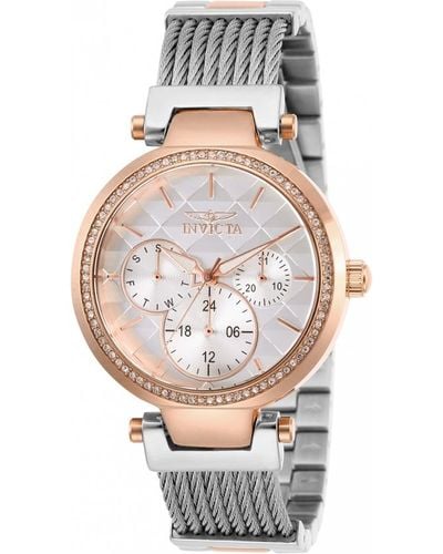 INVICTA WATCH Angel Quartz Crystal Rose Gold Dial Watch - Multicolour