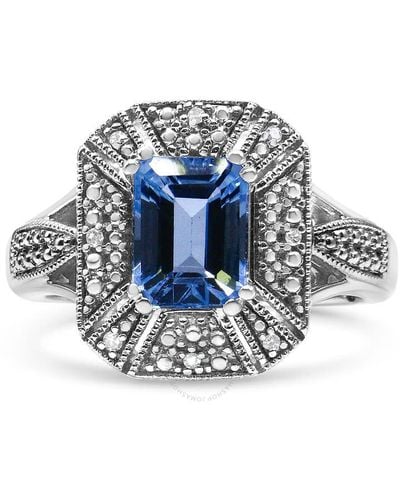 Haus of Brilliance .25 Sterling Silver Diamond Accent - Blue
