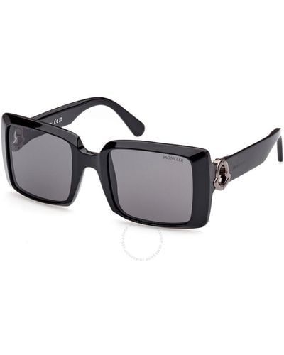 Moncler Smoke Square Sunglasses Ml0244 01a 53 - Black