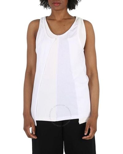 MM6 by Maison Martin Margiela Off Layered-detail Tank Top - White