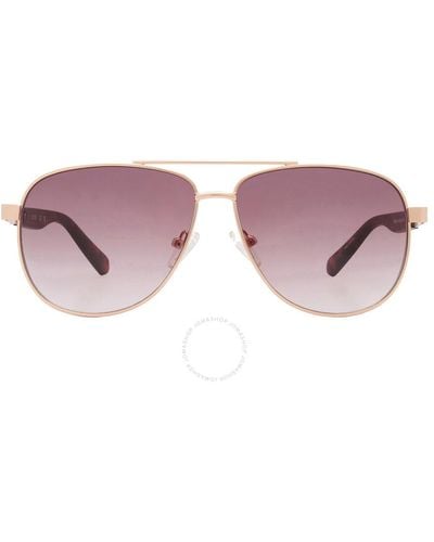 Guess Factory Gradient Green Rectangular Sunglasses Gf0246 32p 58 - Purple
