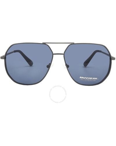 Skechers Blue Pilot Sunglasses Se6150 07v 61