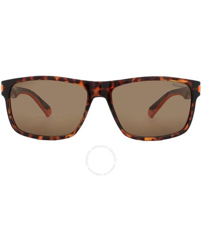 Polaroid Bronze Rectangular Sunglasses Pld 2121/s 0l9g/sp 58 - Brown