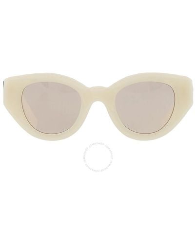 Burberry Meadow Light Brown Cat Eye Sunglasses Be4390 406793 47 - White