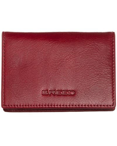 Breed Porter Genuine Leather Bi-fold Wallet - Red