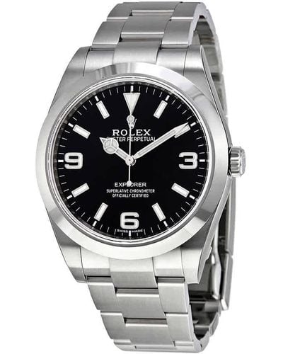 Rolex Explorer Black Dial Stainless Steel Oyster Bracelet Automatic Watch 214270bkaso - Metallic