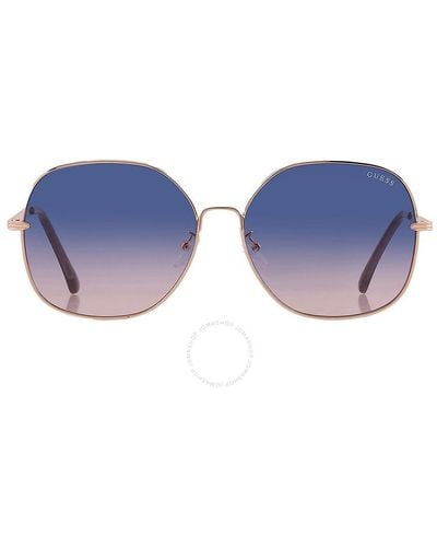 Guess Factory Blue Gradient Butterfly Sunglasses Gf0385 28w 61