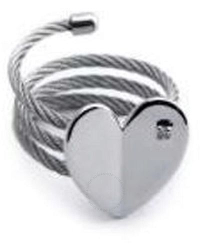 Charriol Mouni Heart Tainle Teel Cable Ilver Ring - Metallic