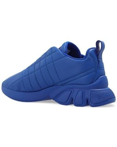 Burberry Classic Quilted Leather Sneakers - Blue