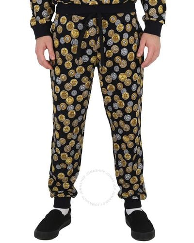 Moschino Coin Print Stretch Cotton Track Trousers - Black
