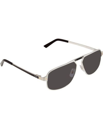 Cartier Silver Pilot Sunglasses - Multicolour