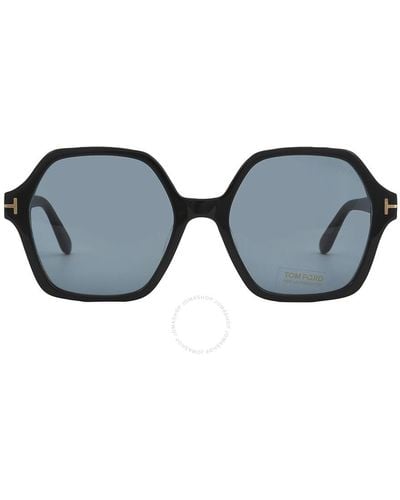 Tom Ford Romy Smoke Hexagonal Sunglasses Ft1032-f 01a 56 - Gray